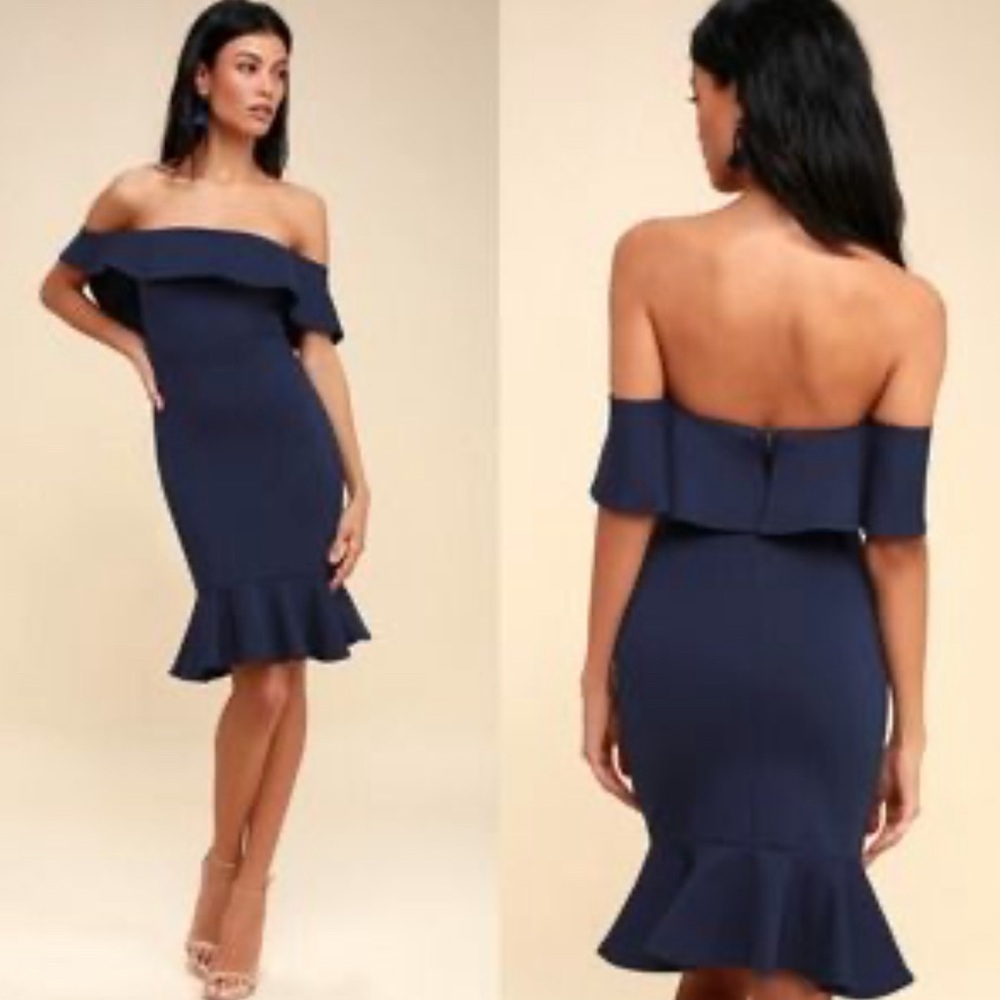 Lulus Confidence Boost Navy Dress